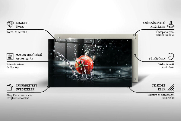 Skärbräda i härdat glas Tomat i vatten