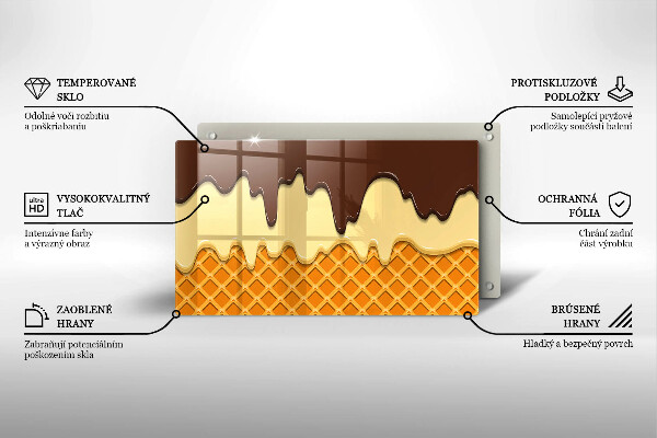 Skärbräda i härdat glas Glasstrut illustration