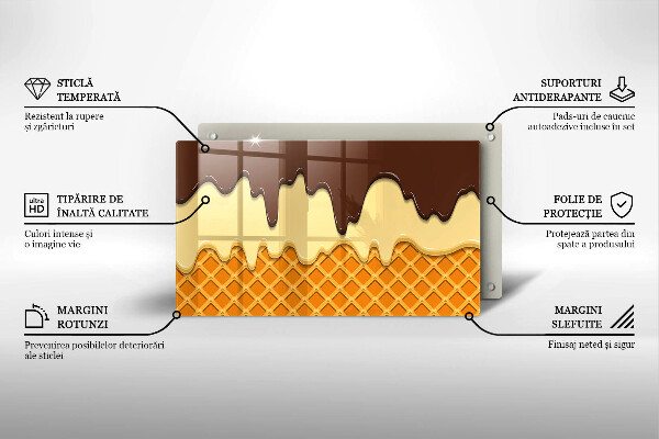 Skärbräda i härdat glas Glasstrut illustration