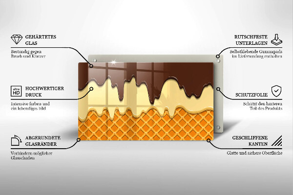 Skärbräda i härdat glas Glasstrut illustration