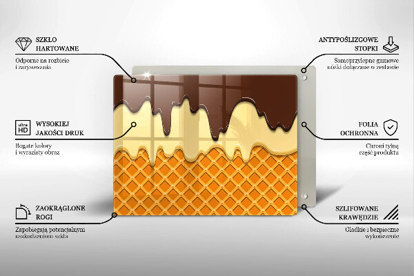 Skärbräda i härdat glas Glasstrut illustration