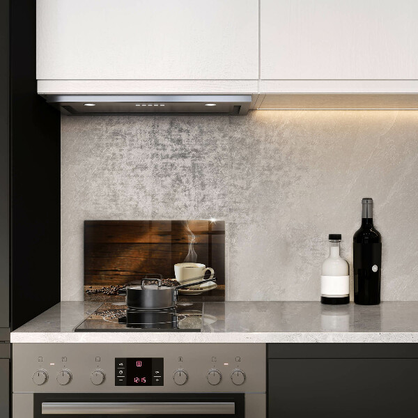 Skärbräda i härdat glas Kaffekopp trä