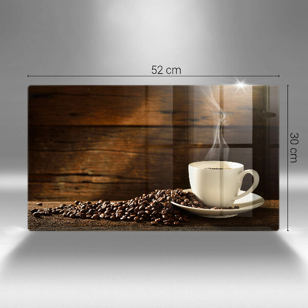 Skärbräda i härdat glas Kaffekopp trä