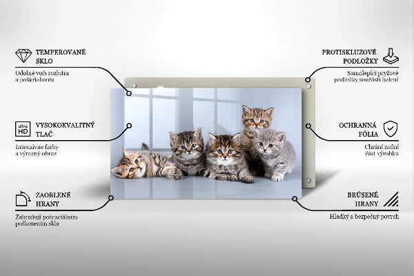 Skärbräda i härdat glas Söta små kattungar