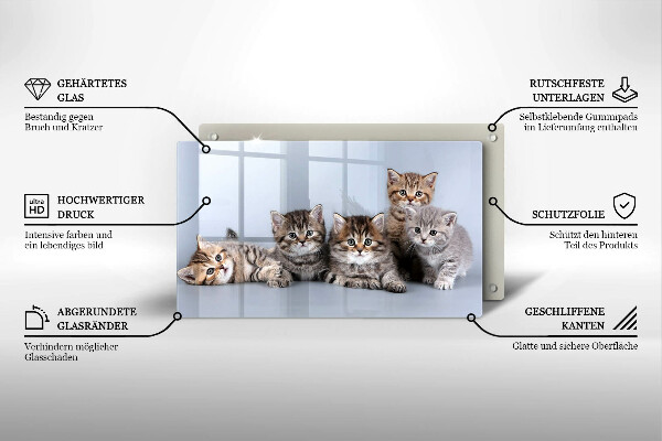 Skärbräda i härdat glas Söta små kattungar