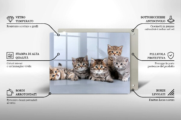 Skärbräda i härdat glas Söta små kattungar