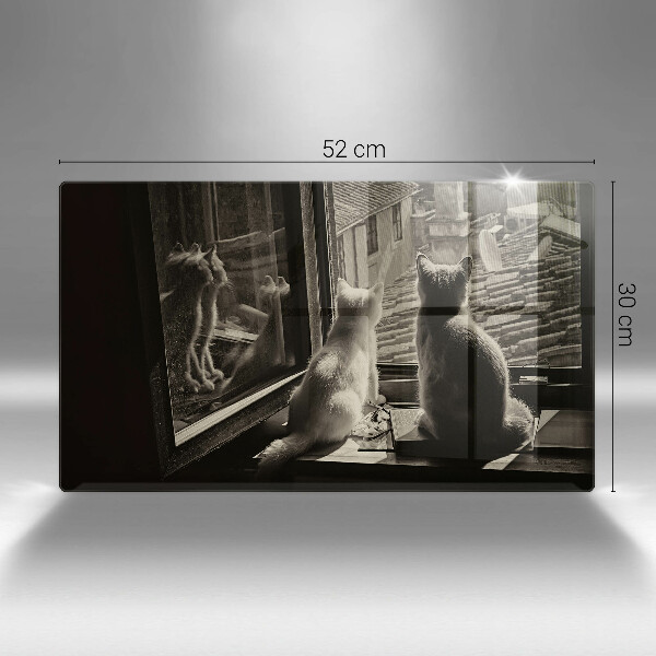 Skärbräda i härdat glas Katter stad och fönster