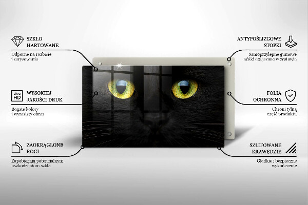 Skärbräda i härdat glas Djurkattögon