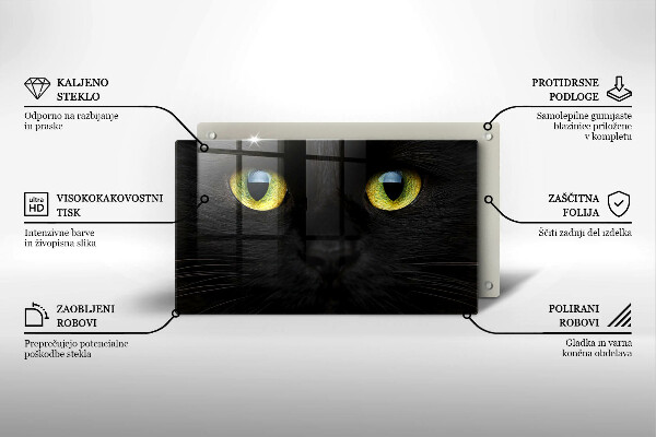 Skärbräda i härdat glas Djurkattögon