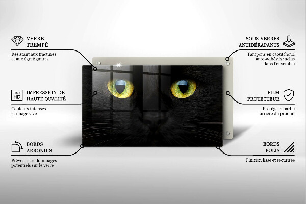 Skärbräda i härdat glas Djurkattögon