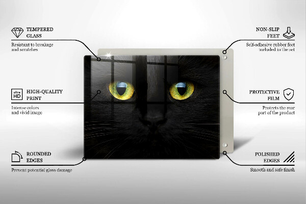 Skärbräda i härdat glas Djurkattögon