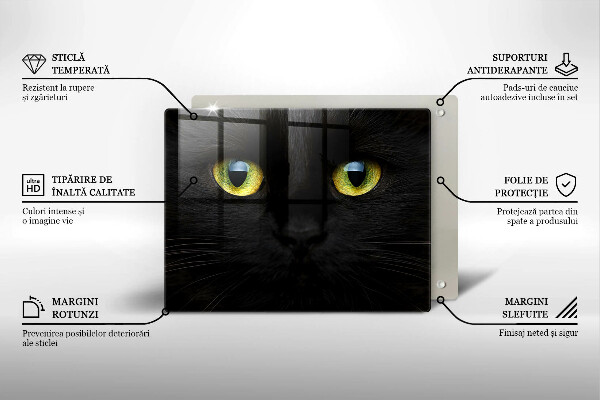 Skärbräda i härdat glas Djurkattögon