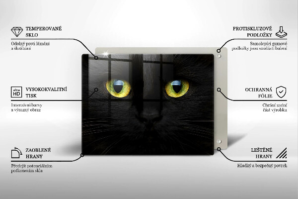 Skärbräda i härdat glas Djurkattögon