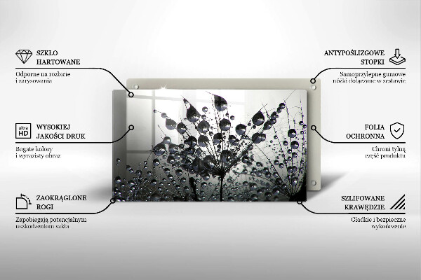 Skärbräda i härdat glas Maskrosor och dagg