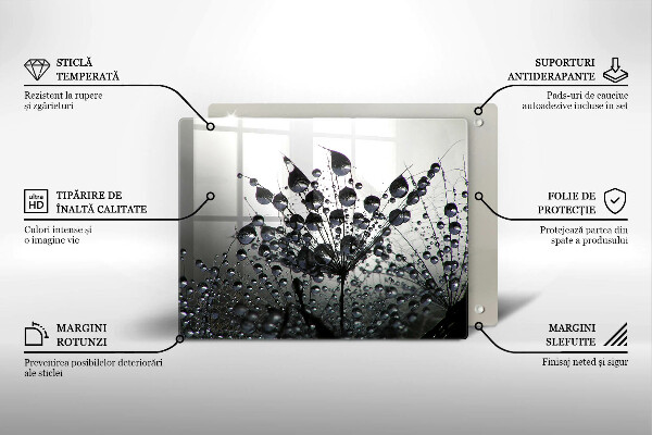 Skärbräda i härdat glas Maskrosor och dagg