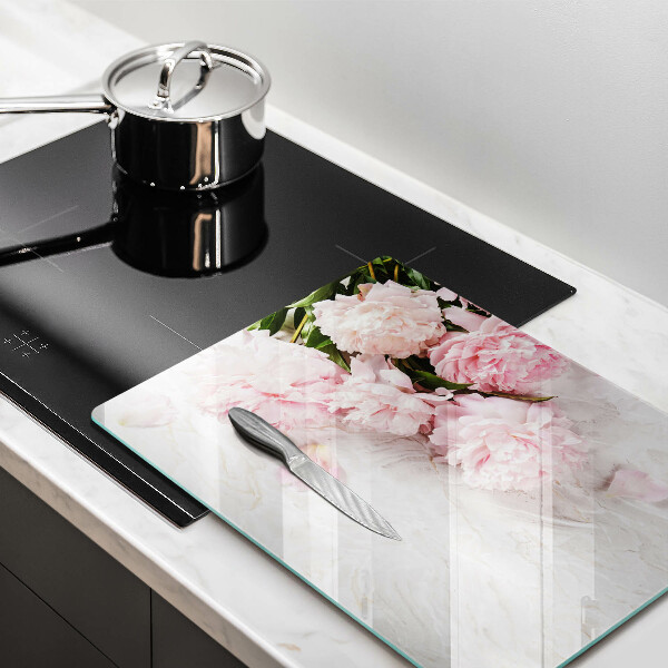 Skärbräda i härdat glas Fina rosenblommor