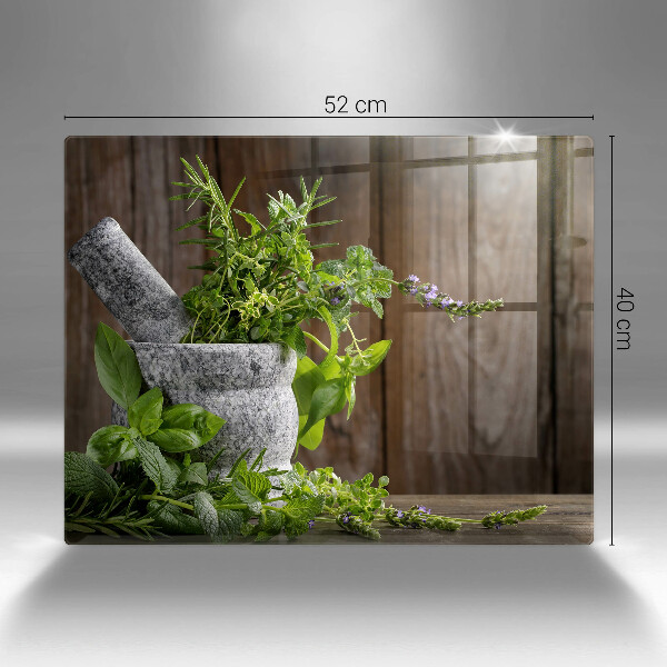 Skärbräda i härdat glas Växter Örter och Trä