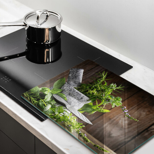 Skärbräda i härdat glas Växter Örter och Trä