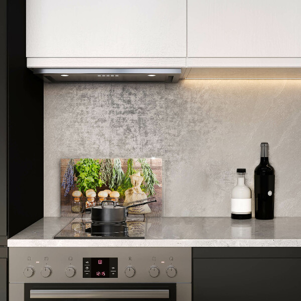 Skärbräda i härdat glas Örter Kryddor och trä