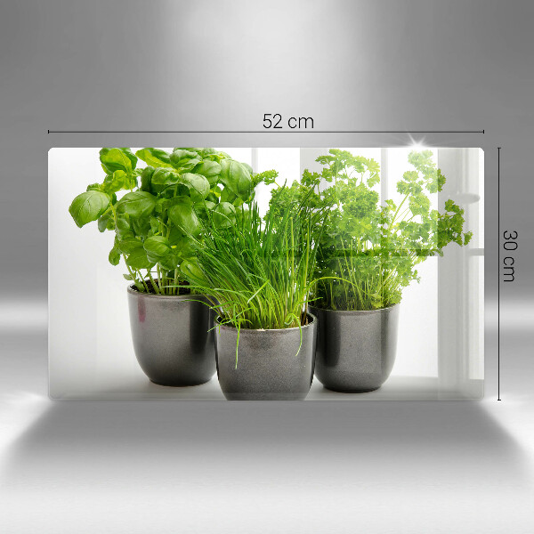 Skärbräda i härdat glas Krukor med örter