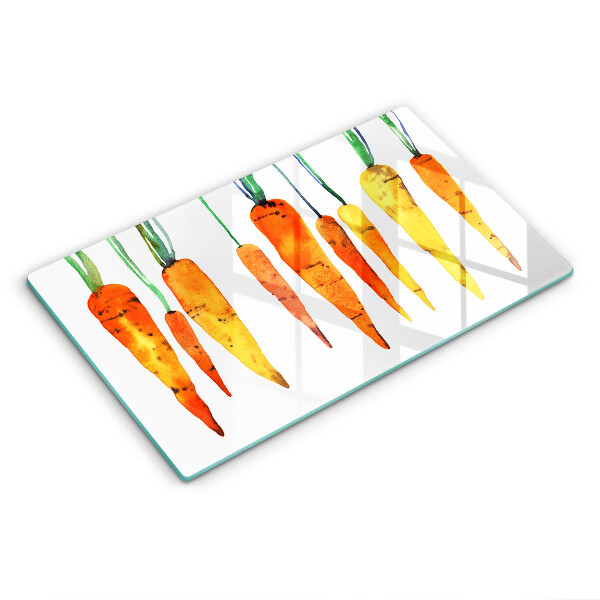 Skärbräda i härdat glas Morot illustration