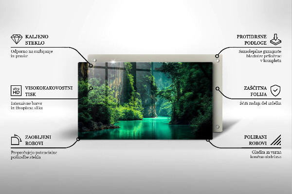 Skärbräda i härdat glas Lagunlandskap