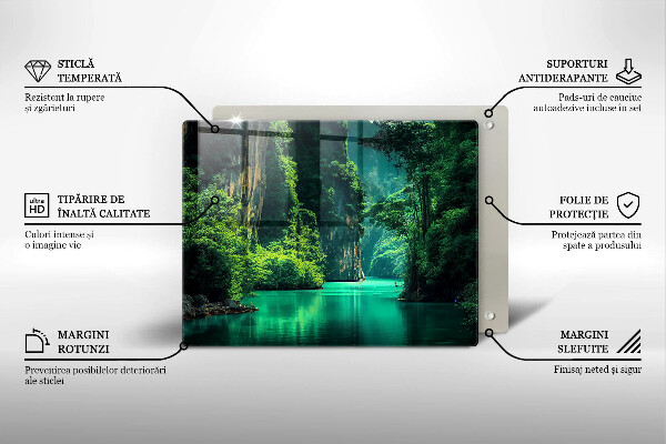 Skärbräda i härdat glas Lagunlandskap