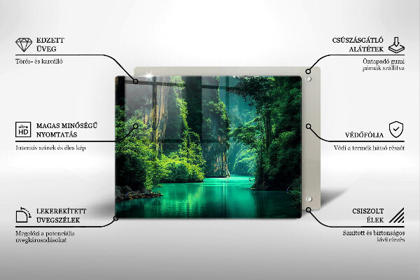Skärbräda i härdat glas Lagunlandskap