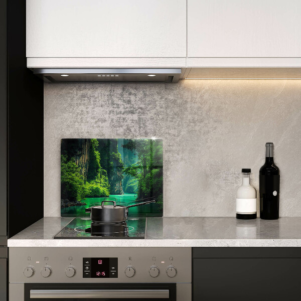 Skärbräda i härdat glas Lagunlandskap