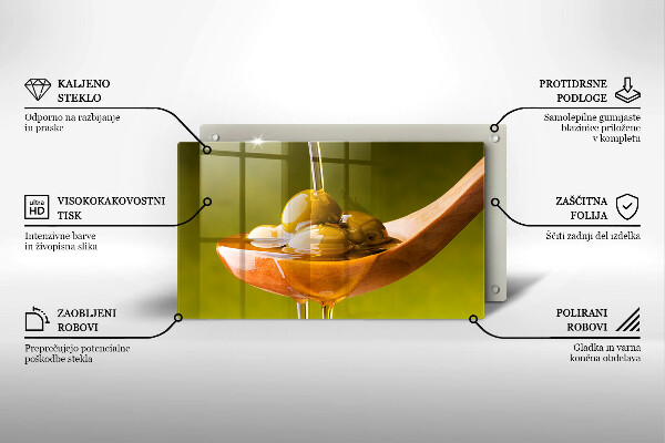 Skärbräda i härdat glas Olivolja och oliver