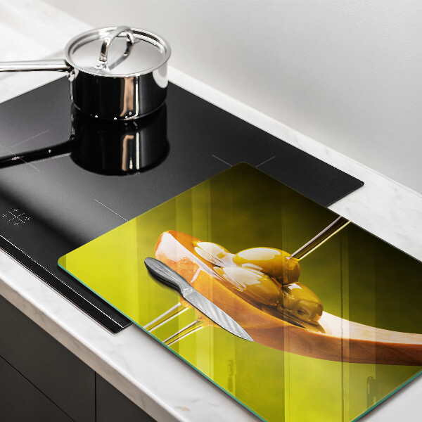 Skärbräda i härdat glas Olivolja och oliver