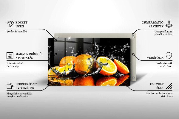 Skärbräda i härdat glas Saftig orange frukt