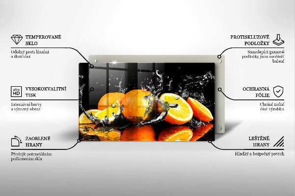 Skärbräda i härdat glas Saftig orange frukt