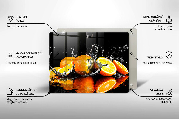 Skärbräda i härdat glas Saftig orange frukt