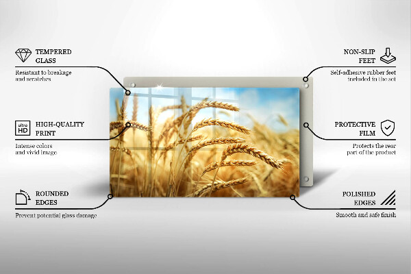 Skärbräda i härdat glas Öron av säd på fältet