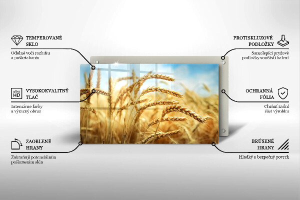 Skärbräda i härdat glas Öron av säd på fältet