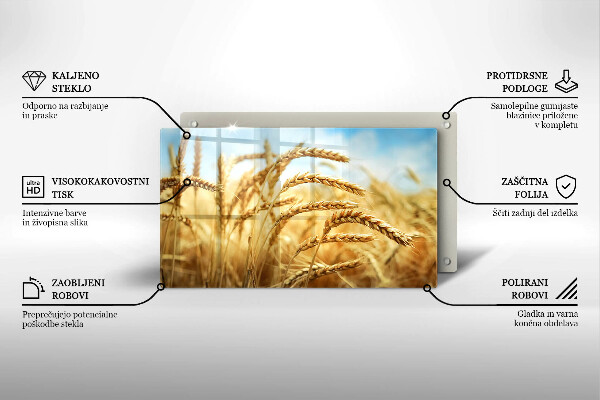 Skärbräda i härdat glas Öron av säd på fältet