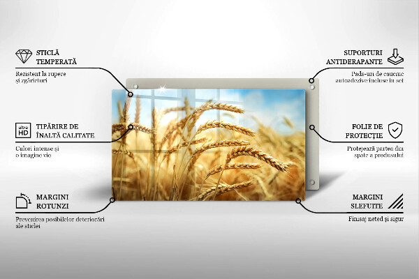 Skärbräda i härdat glas Öron av säd på fältet