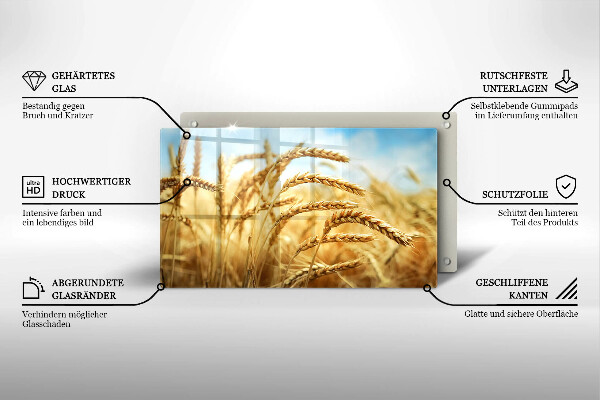 Skärbräda i härdat glas Öron av säd på fältet