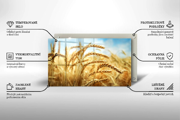 Skärbräda i härdat glas Öron av säd på fältet