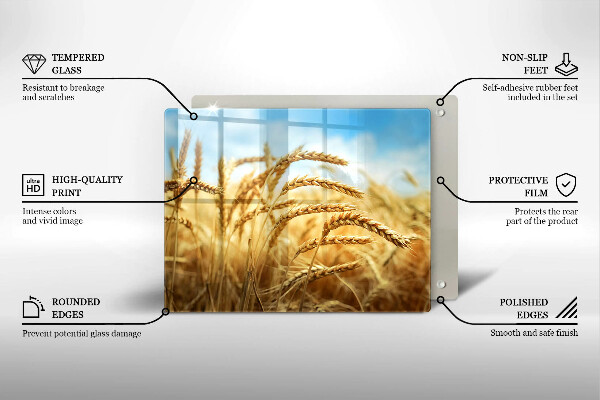 Skärbräda i härdat glas Öron av säd på fältet