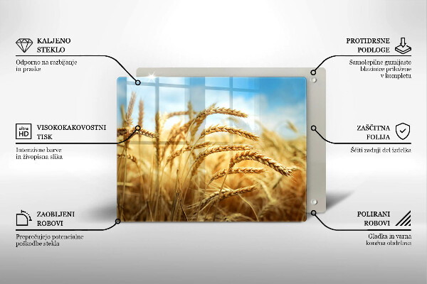 Skärbräda i härdat glas Öron av säd på fältet
