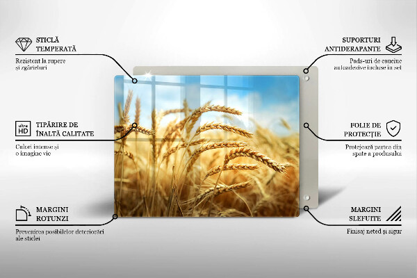 Skärbräda i härdat glas Öron av säd på fältet