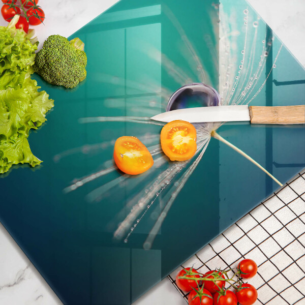 Skärbräda i härdat glas Dagg på maskrosen