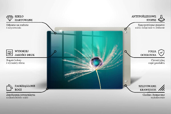 Skärbräda i härdat glas Dagg på maskrosen