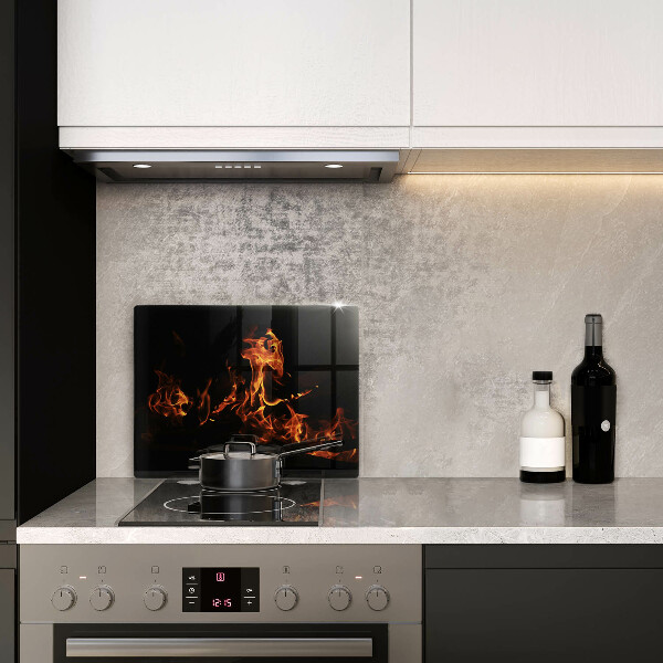 Skärbräda i härdat glas Eld, levande låga