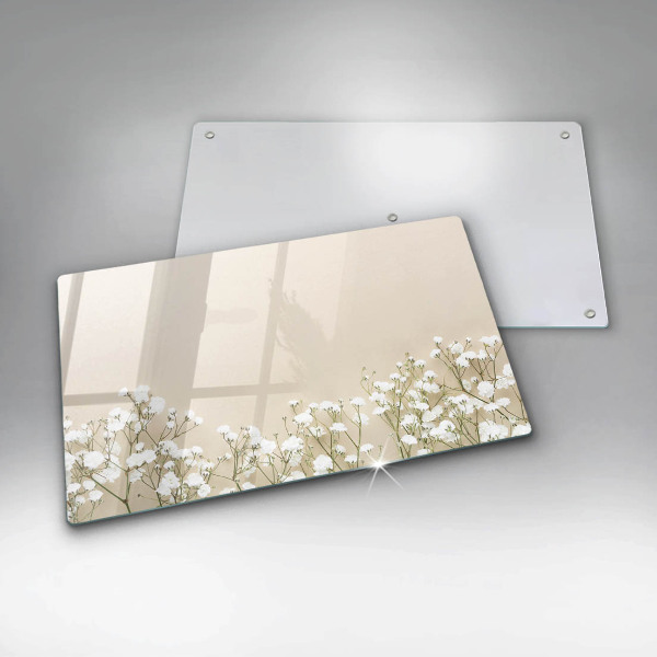 Skärbräda i härdat glas Gypsophila boho blommor