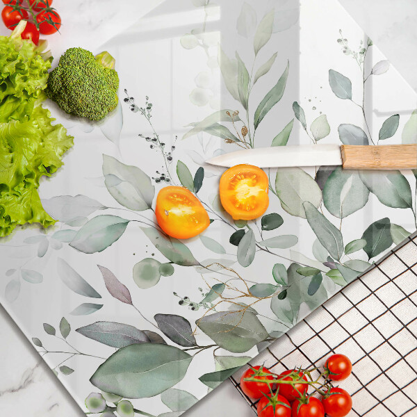 Skärbräda i härdat glas Akvarellväxter