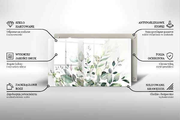 Skärbräda i härdat glas Akvarellväxter