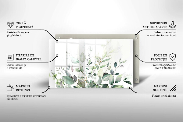 Skärbräda i härdat glas Akvarellväxter